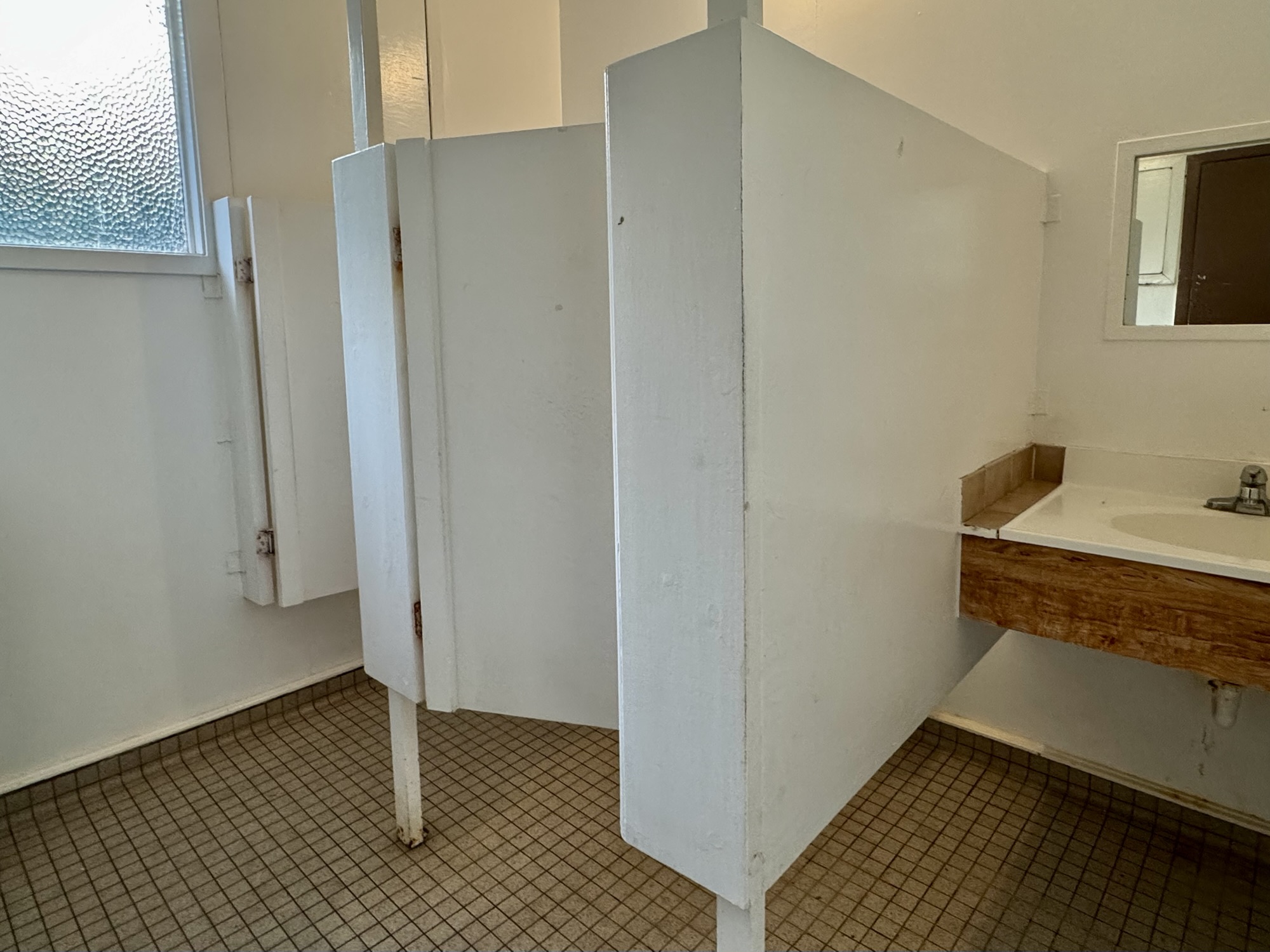 Bathrooms at Agate Beach Campground at Sue-Meg State Park in Trinidad, California.
